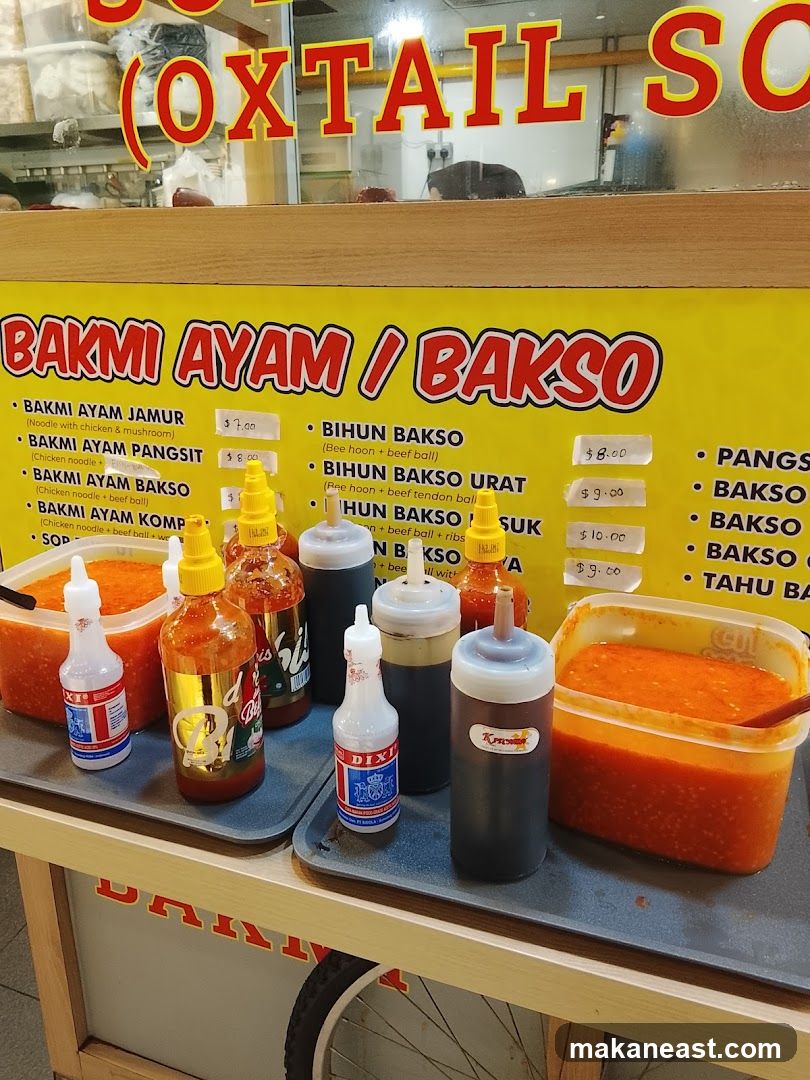 Food Stall Condiments and Menu