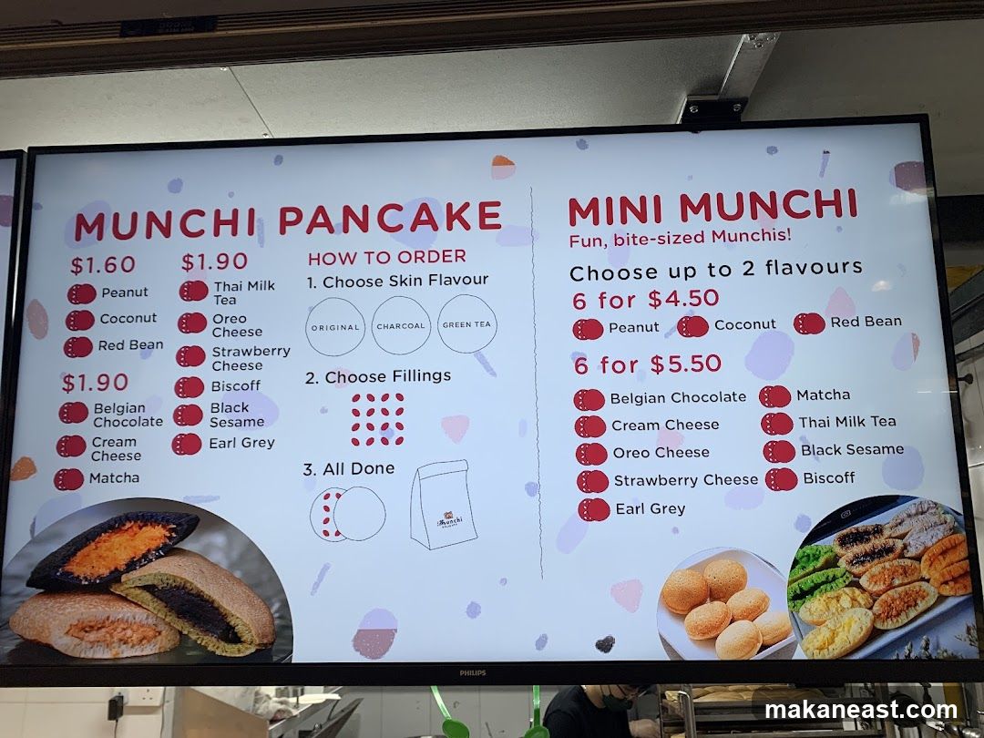 Munchi Pancake and Mini Munchi Menu