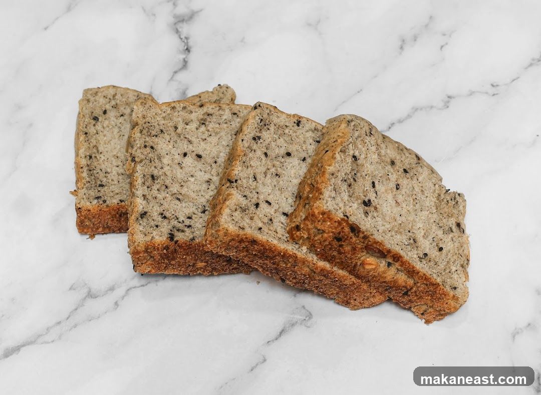 Slices of Black Sesame Bread