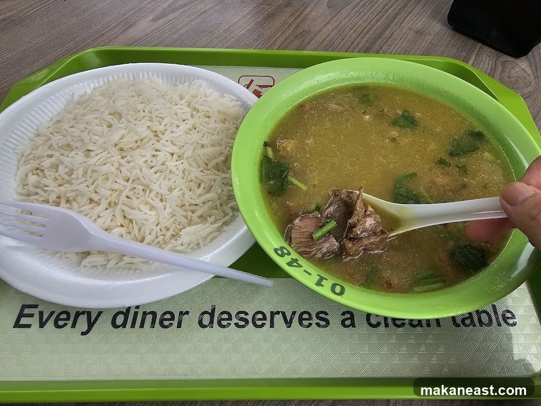 Bowl of soup and rice