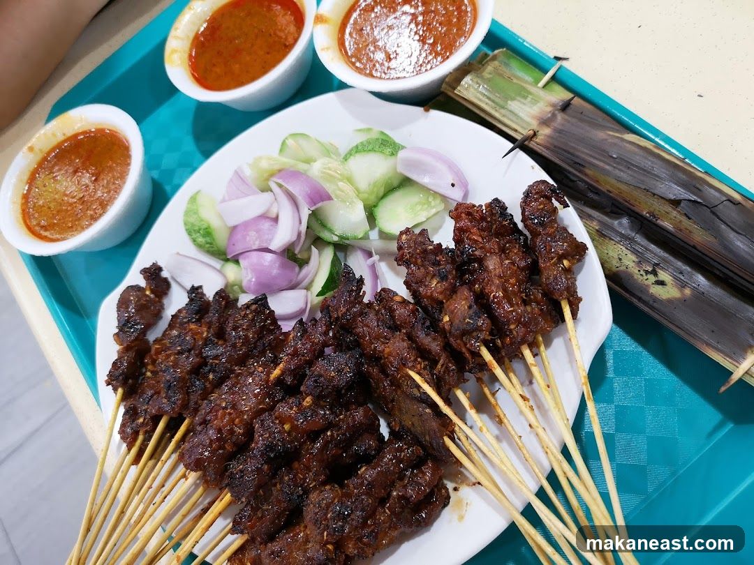 Beef Satay with Peanut Sauce and Cucumber Salad