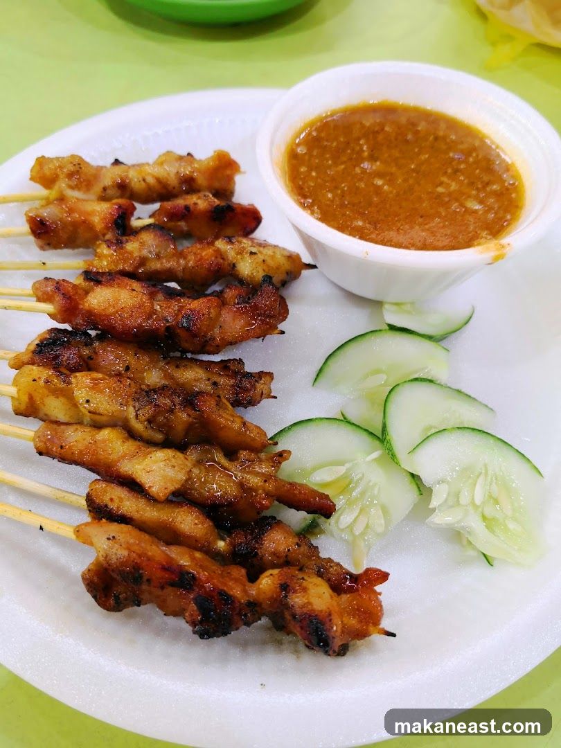 Chicken Satay with Peanut Sauce and Cucumber