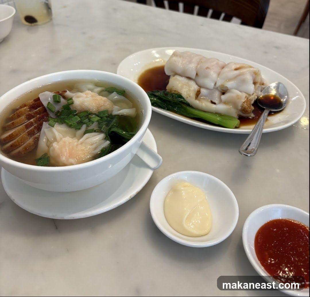 Wonton Noodle Soup and Rice Noodle Rolls