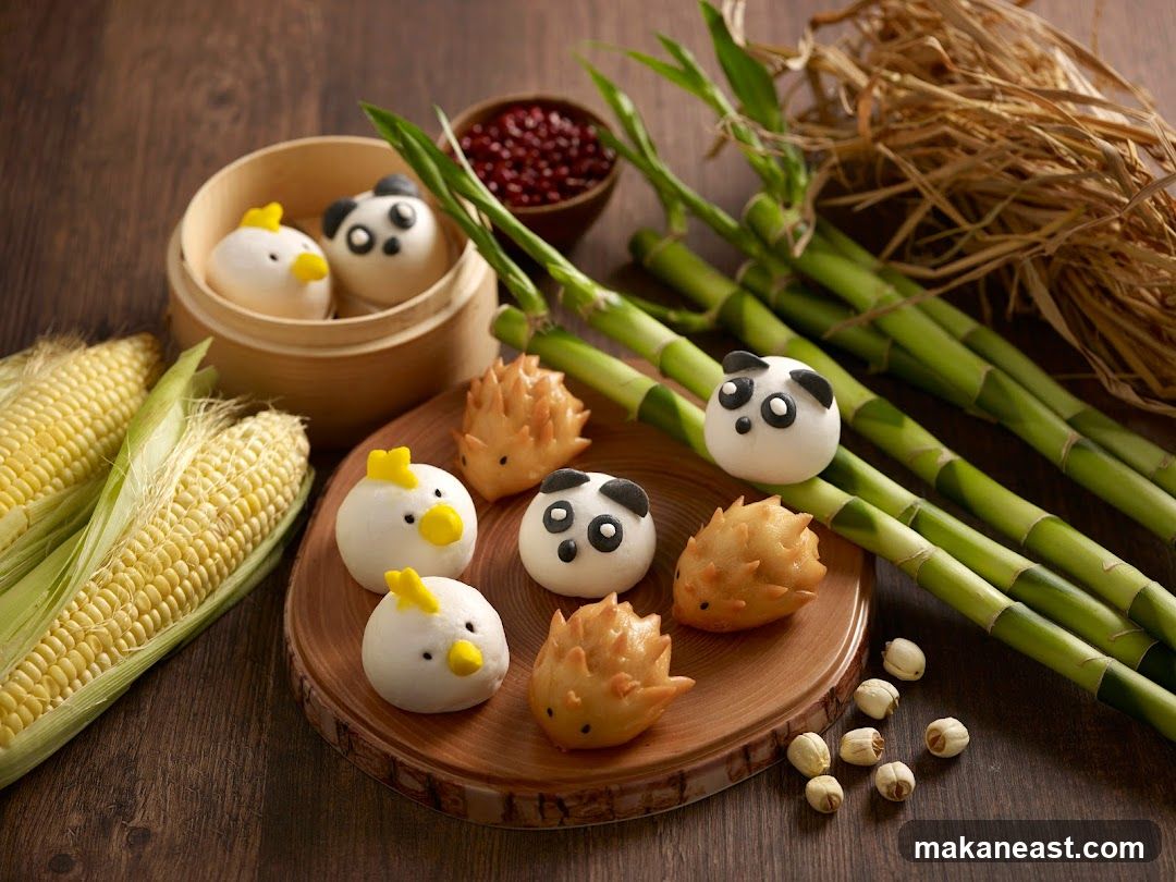 Animal-shaped steamed buns
