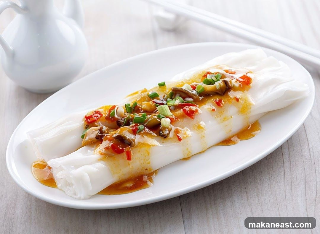 Steamed Rice Rolls with Toppings