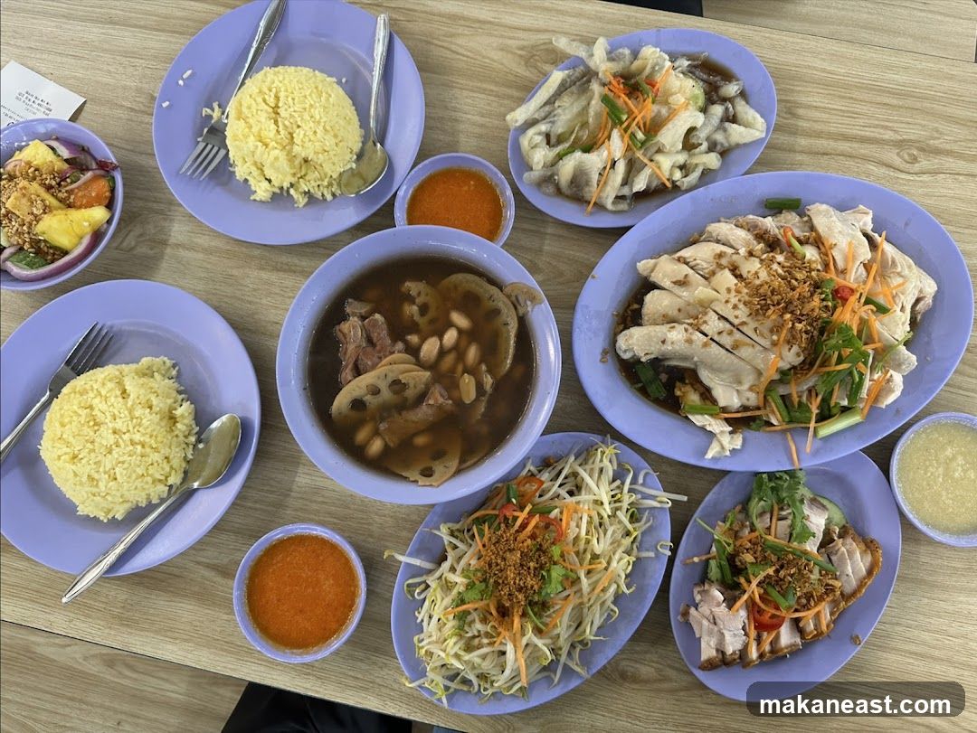 Hainanese Chicken Rice and Sides