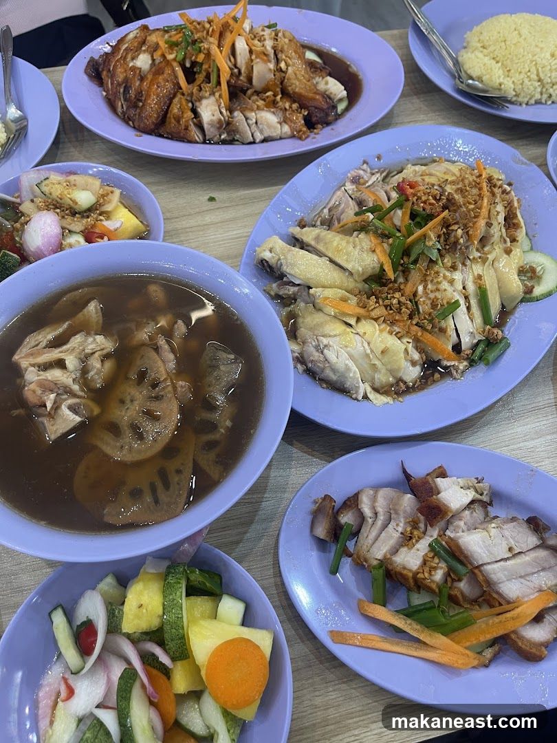 Plates of food on a table