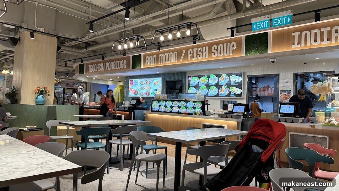 Food court with various food stalls