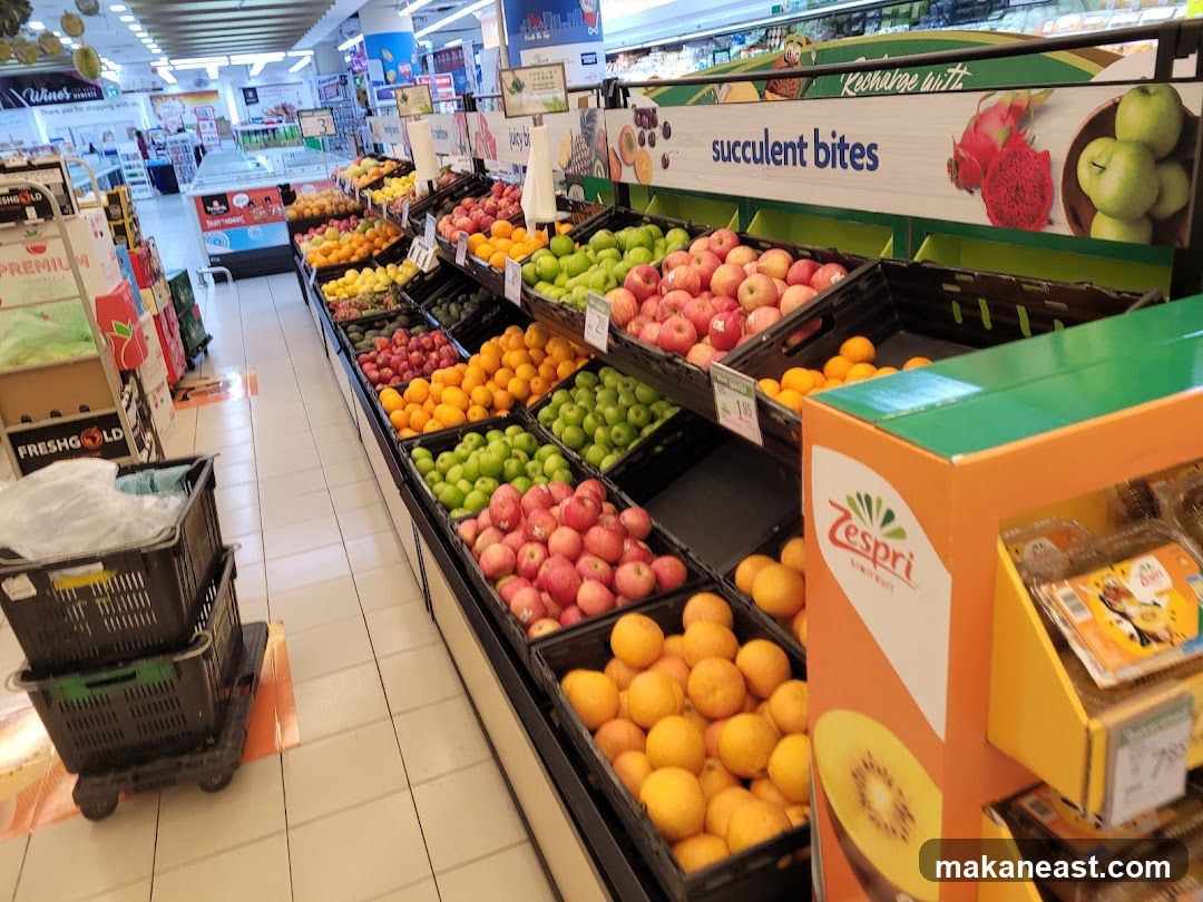 Produce Aisle in a Supermarket