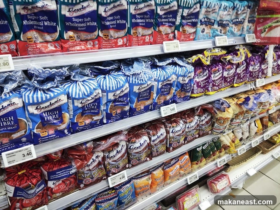 Bread on shelves
