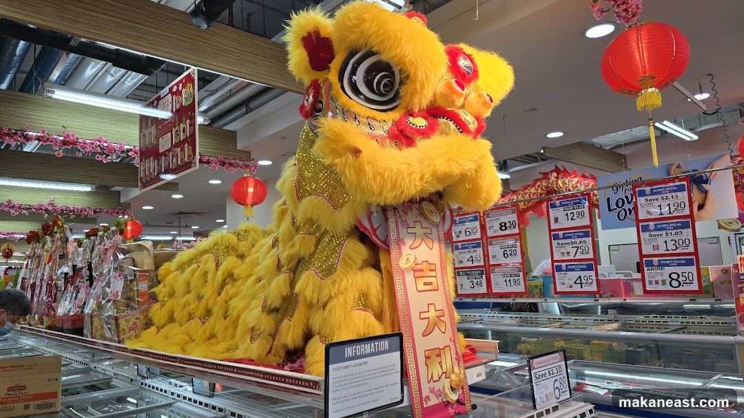 Lion Dance Decoration in Supermarket