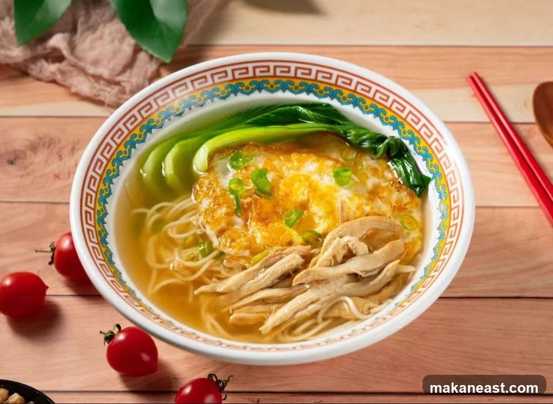 Noodle Soup with Egg and Chicken