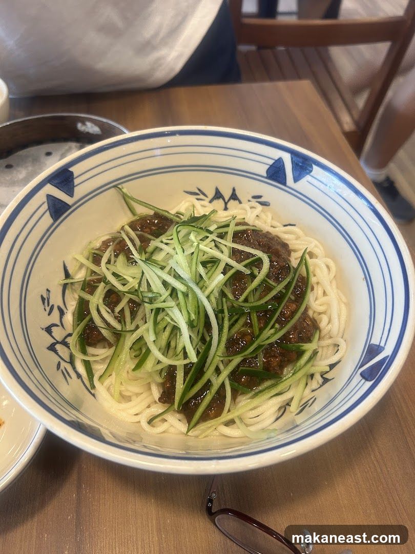 Noodles with Cucumber and Meat Sauce