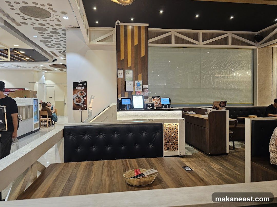 Restaurant Interior with Seating and Counter