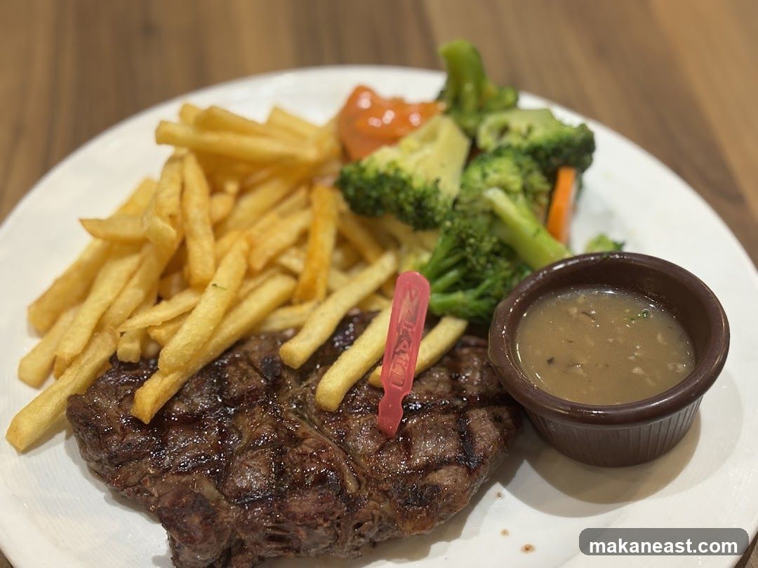 Steak with Fries and Vegetables