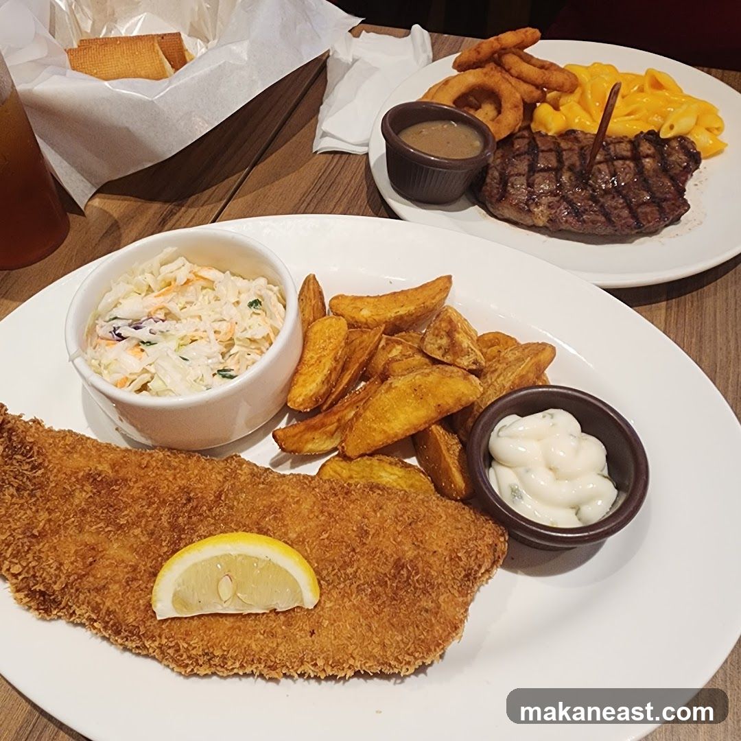 Steak and Fish Dinner