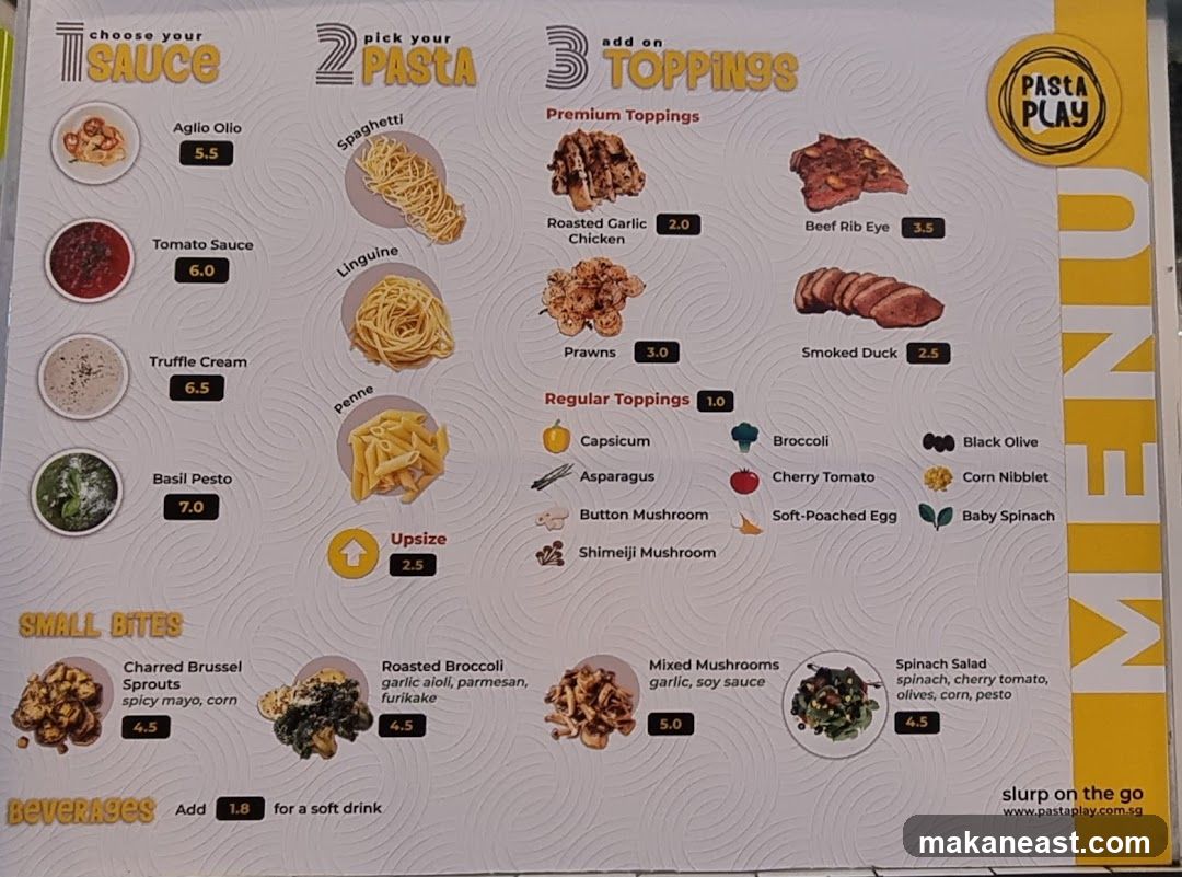 Pasta Play Menu