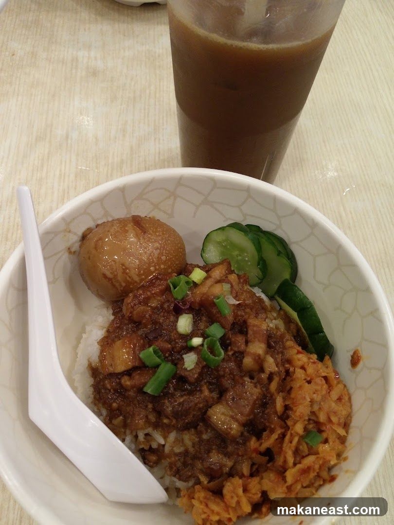 Braised Pork Rice with Egg and Pickles
