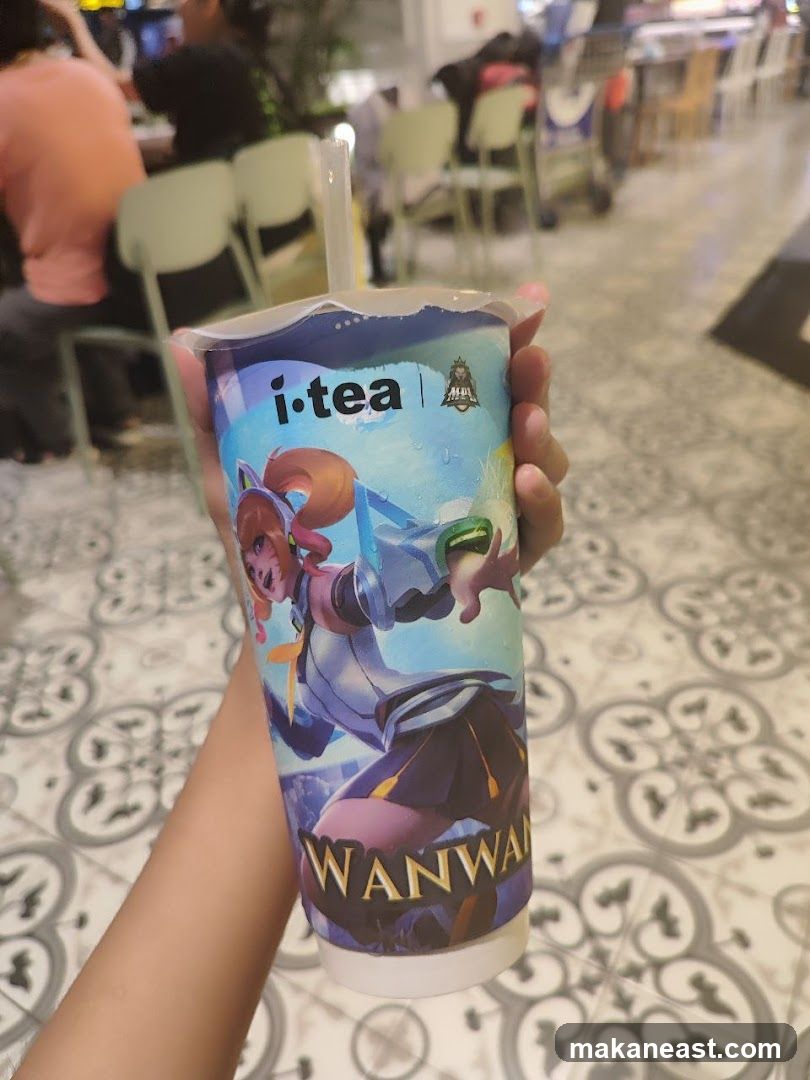 I.tea cup with character design