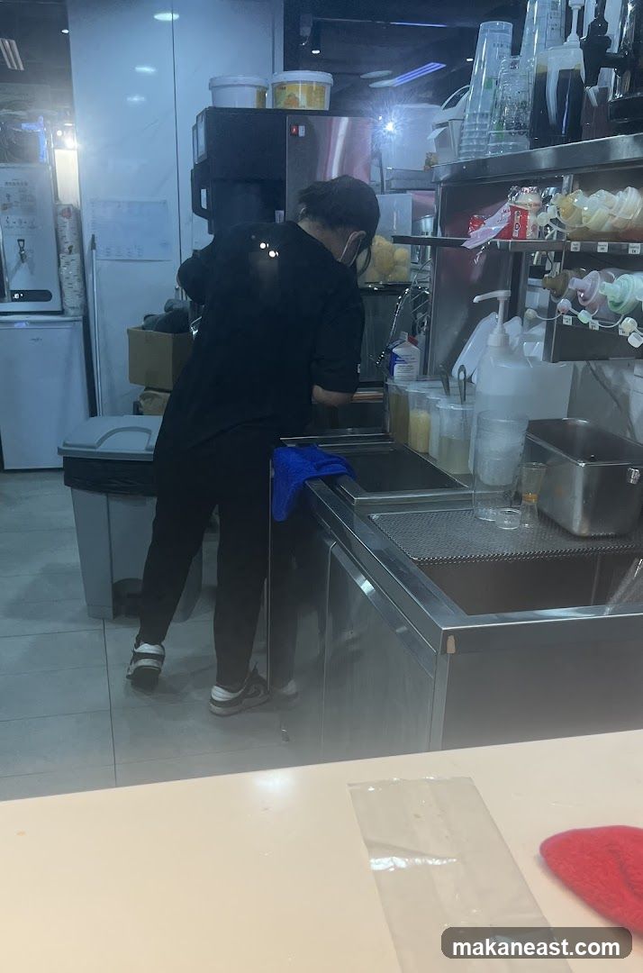 Barista preparing drinks