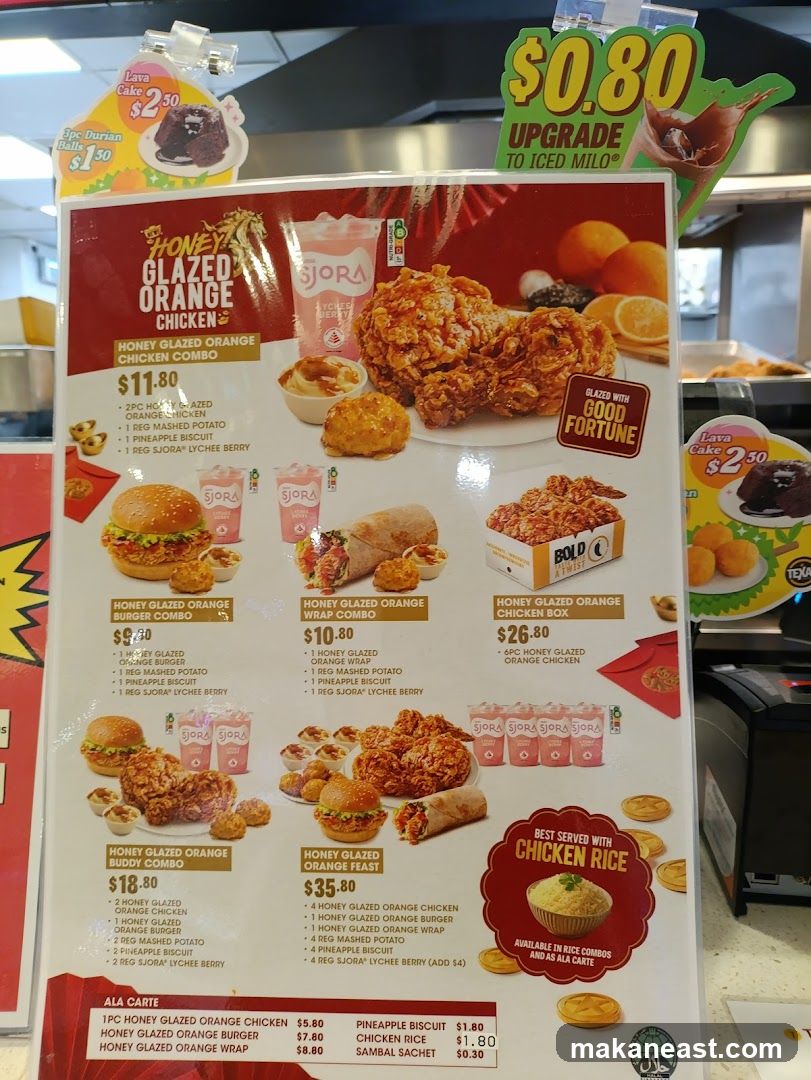Honey Glazed Orange Chicken Menu