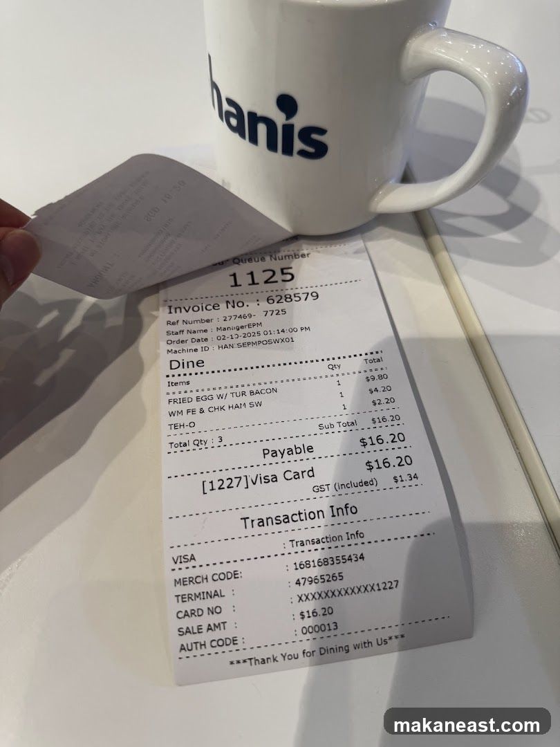 Receipt and Mug