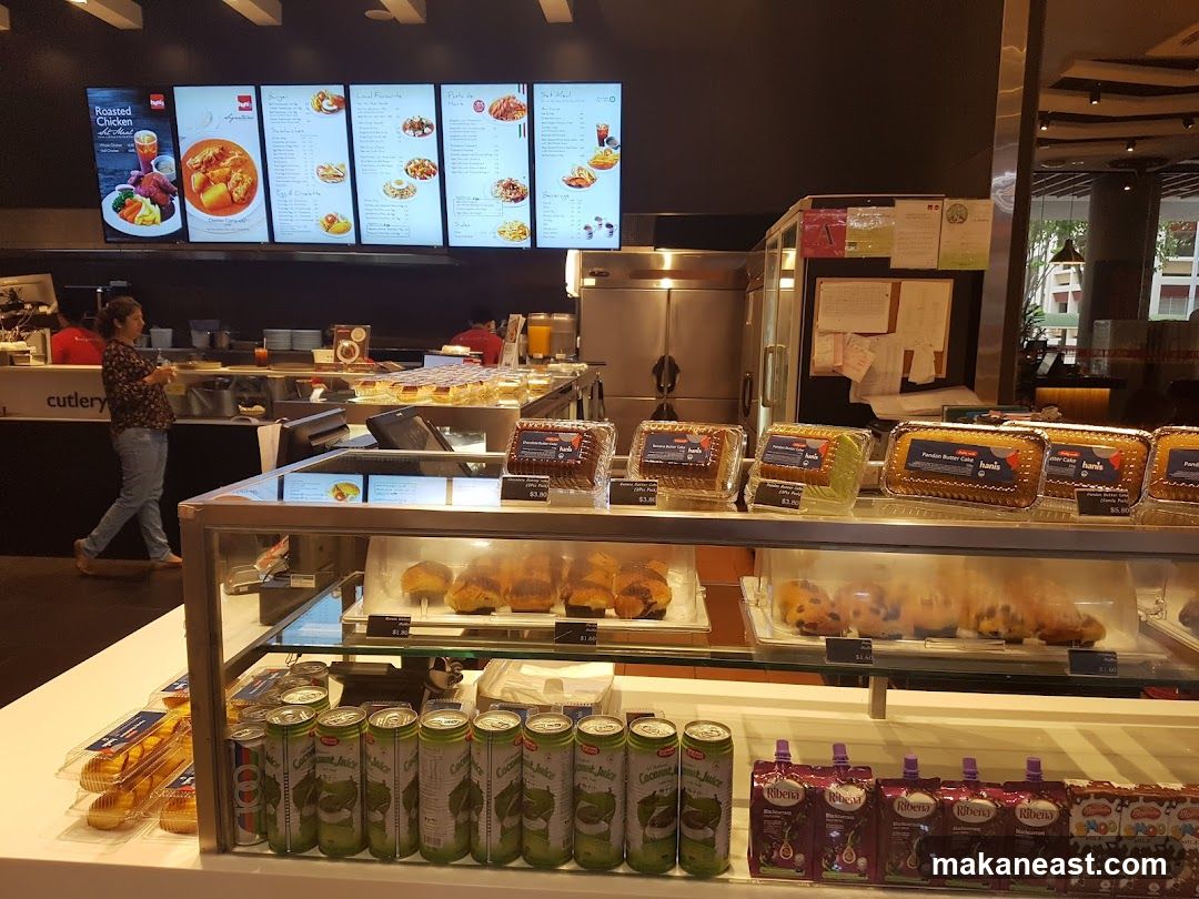 Food court display with menu boards