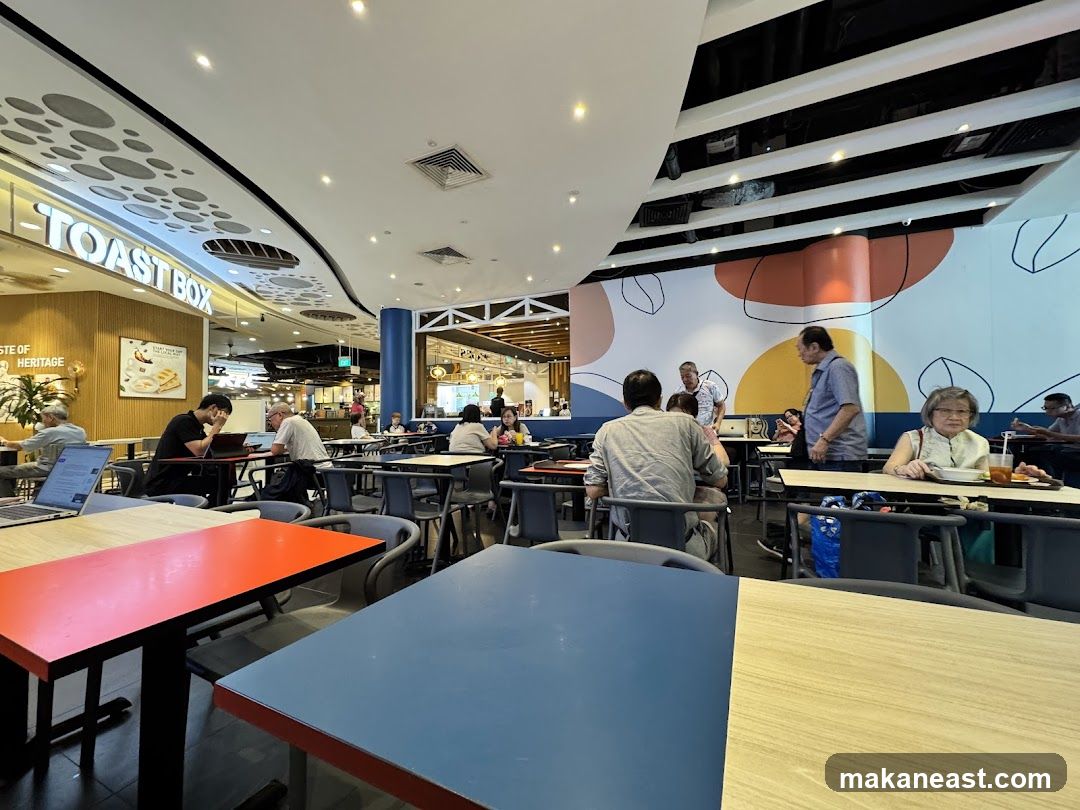 Food court with diners