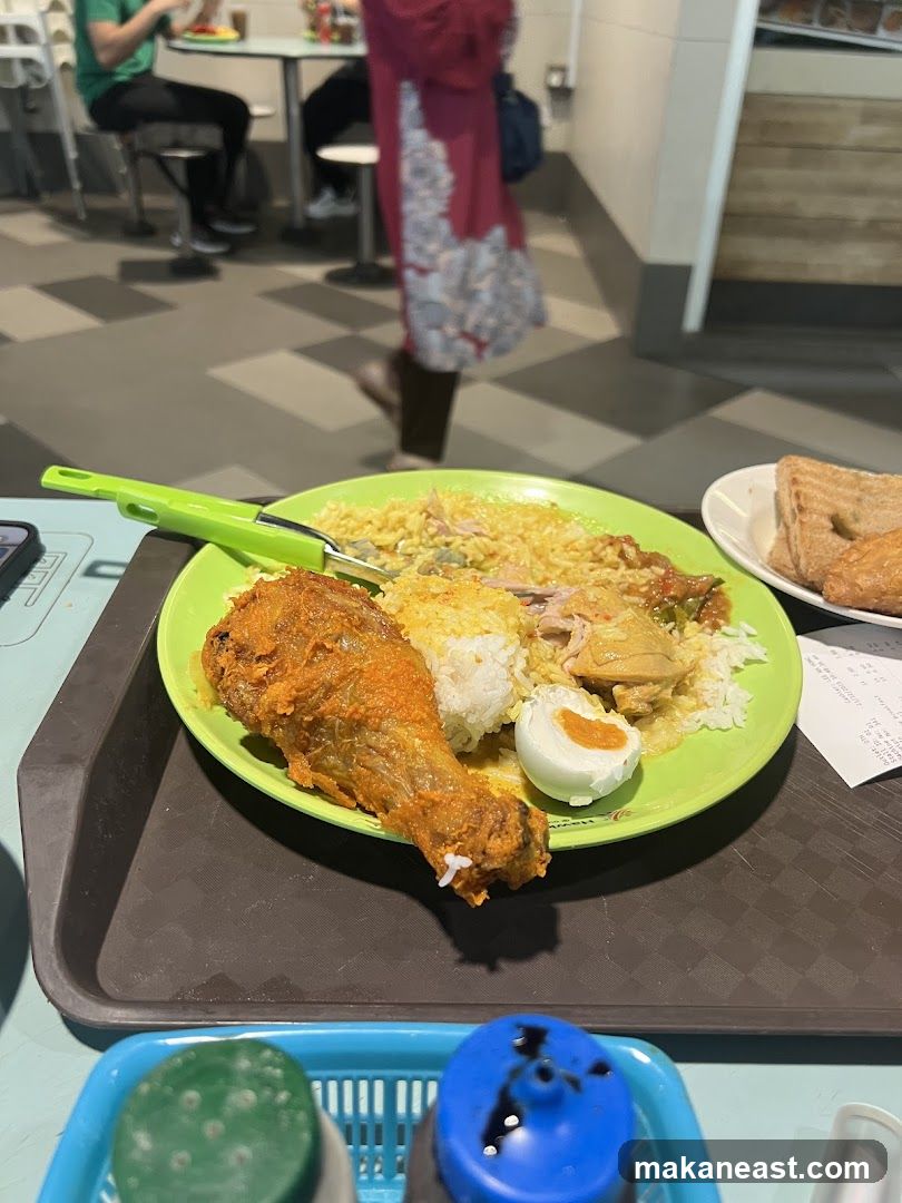 Food Tray with Fried Chicken and Rice