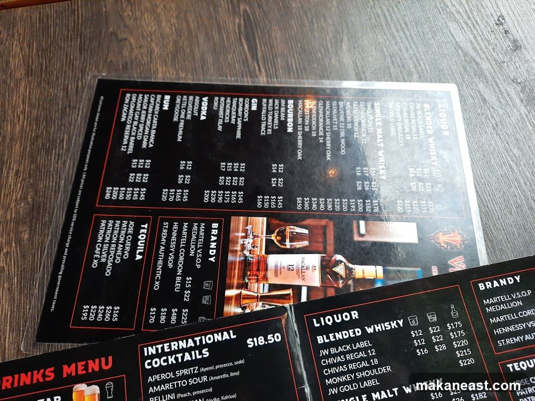 Drinks Menu