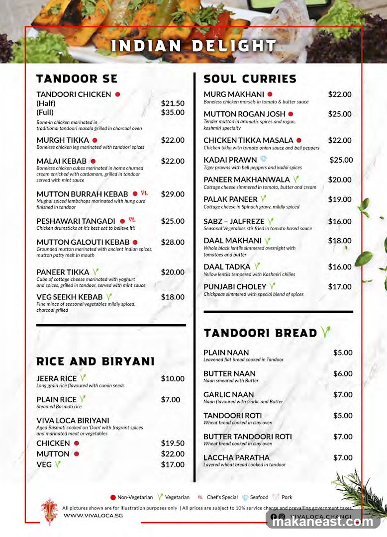 Indian Delight Menu