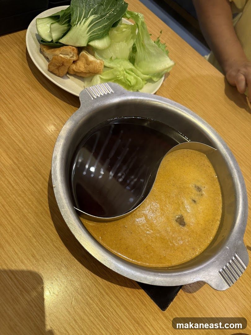Hot Pot Broth and Vegetables