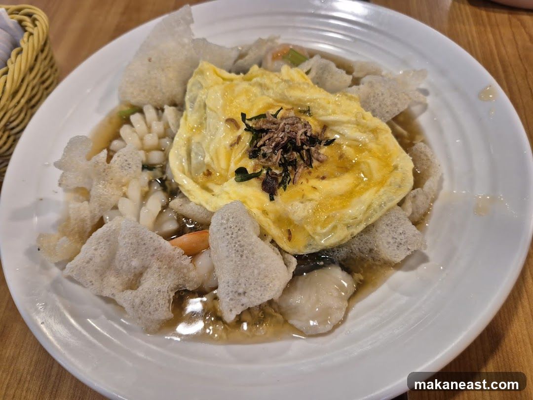 Omelet with Seafood and Crackers