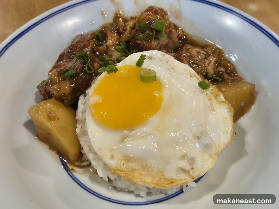 Braised Pork Belly with Rice and Fried Egg