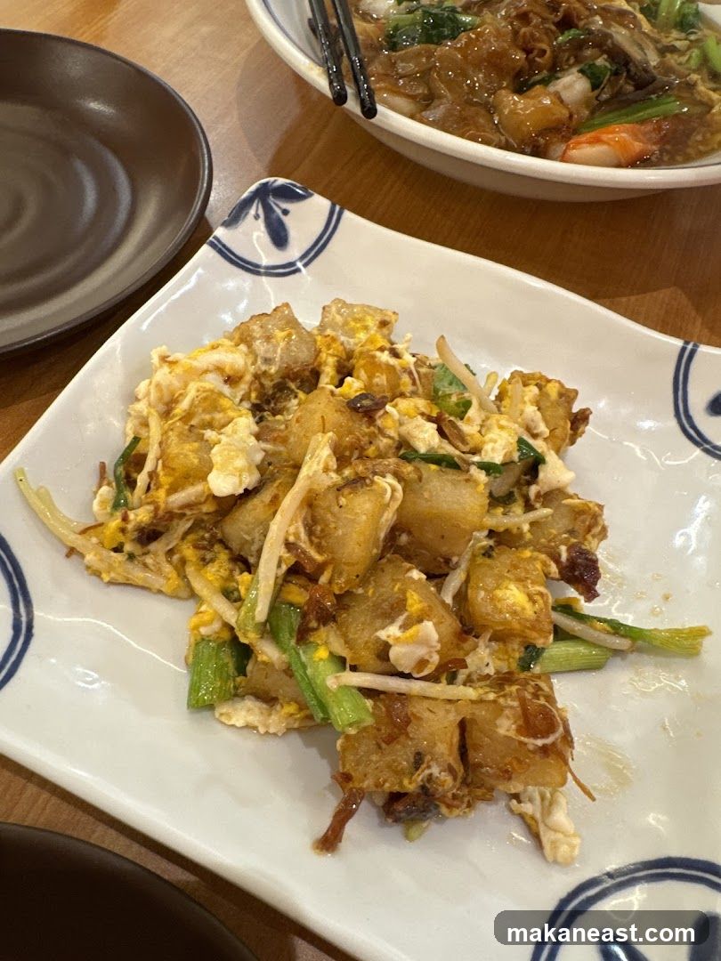 Fried Radish Cake with Eggs and Scallions