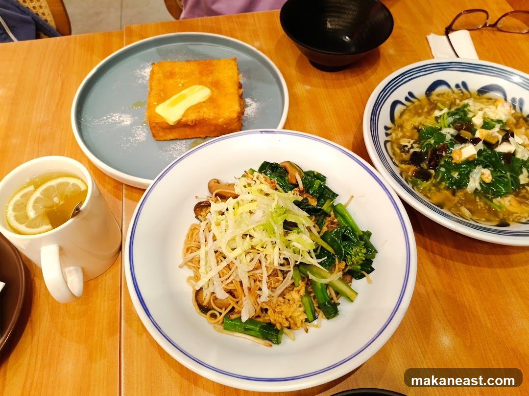 Table with food and drink