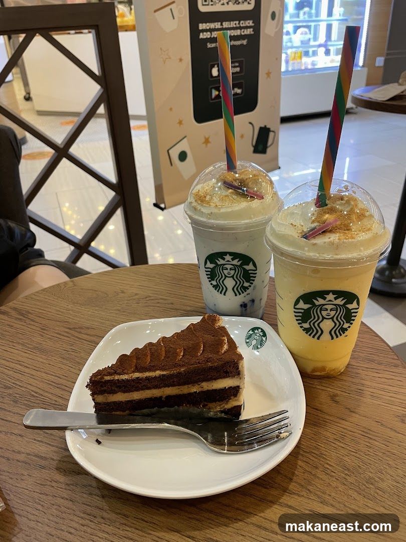 Starbucks Cake and Drinks