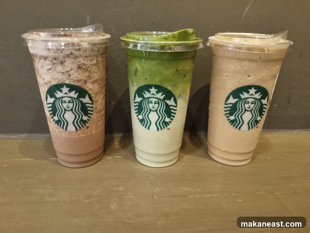 Three Starbucks Drinks