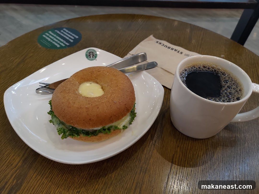 Bagel Sandwich and Coffee