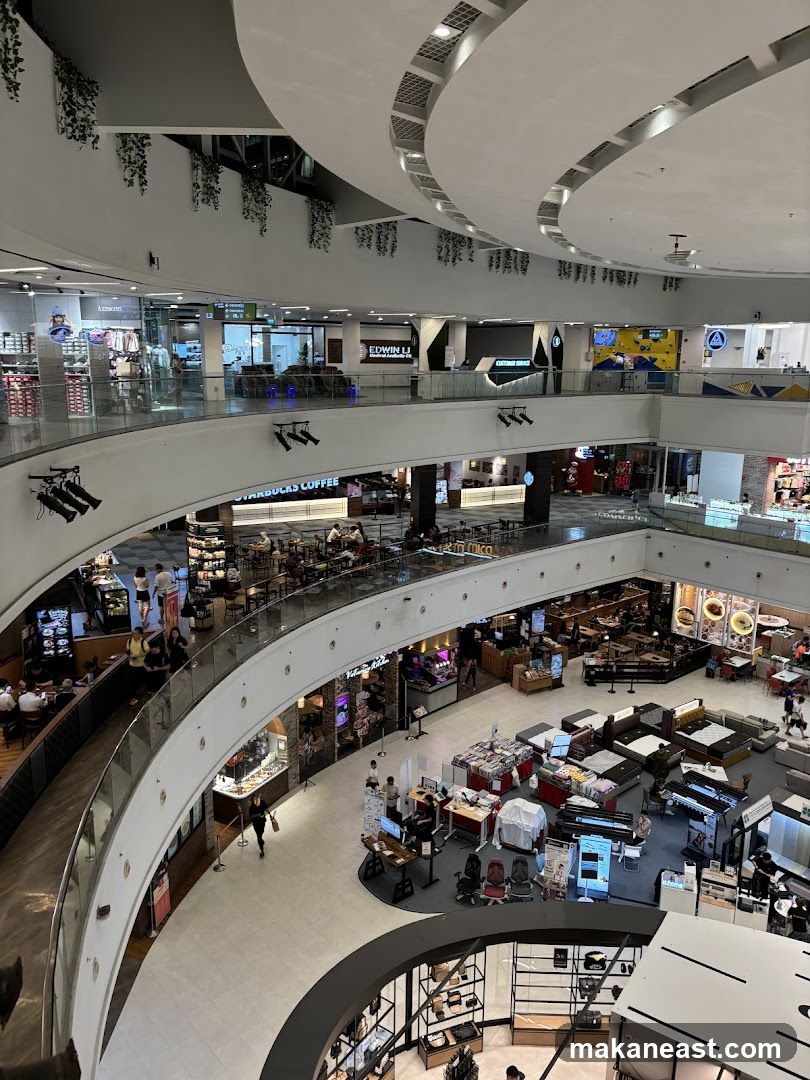 Interior of a multi-level shopping mall