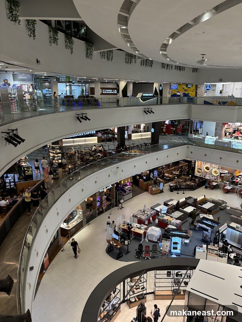 Multi-level shopping mall interior