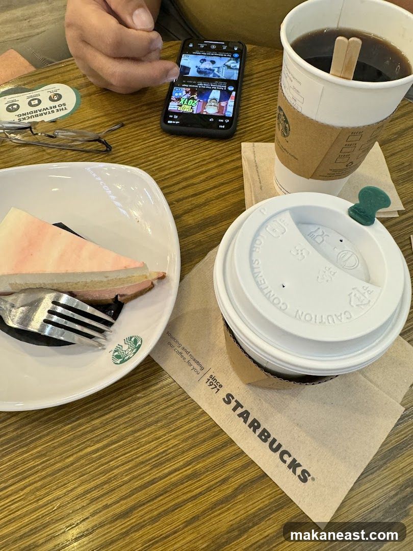 Starbucks Coffee and Cake