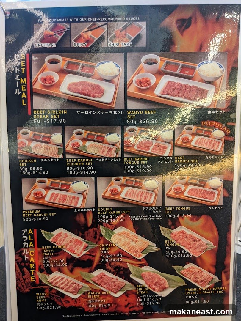 Set Meal & A La Carte Menu