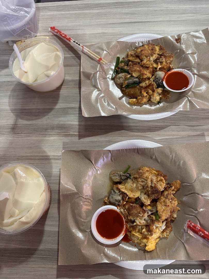 Oyster Omelette and Tofu Pudding