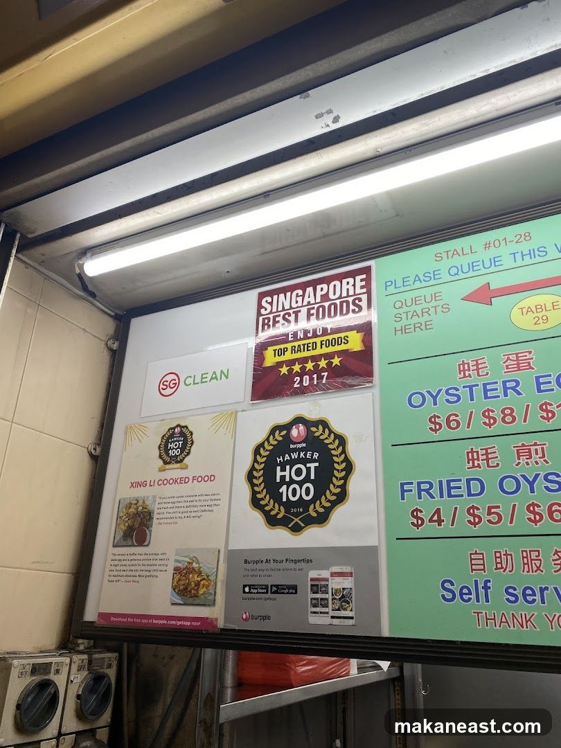 Hawker Stall Awards and Menu