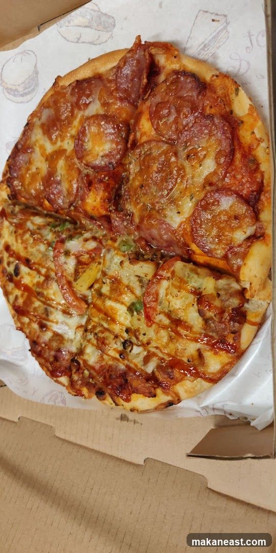 Half Pepperoni, Half Mixed Toppings Pizza