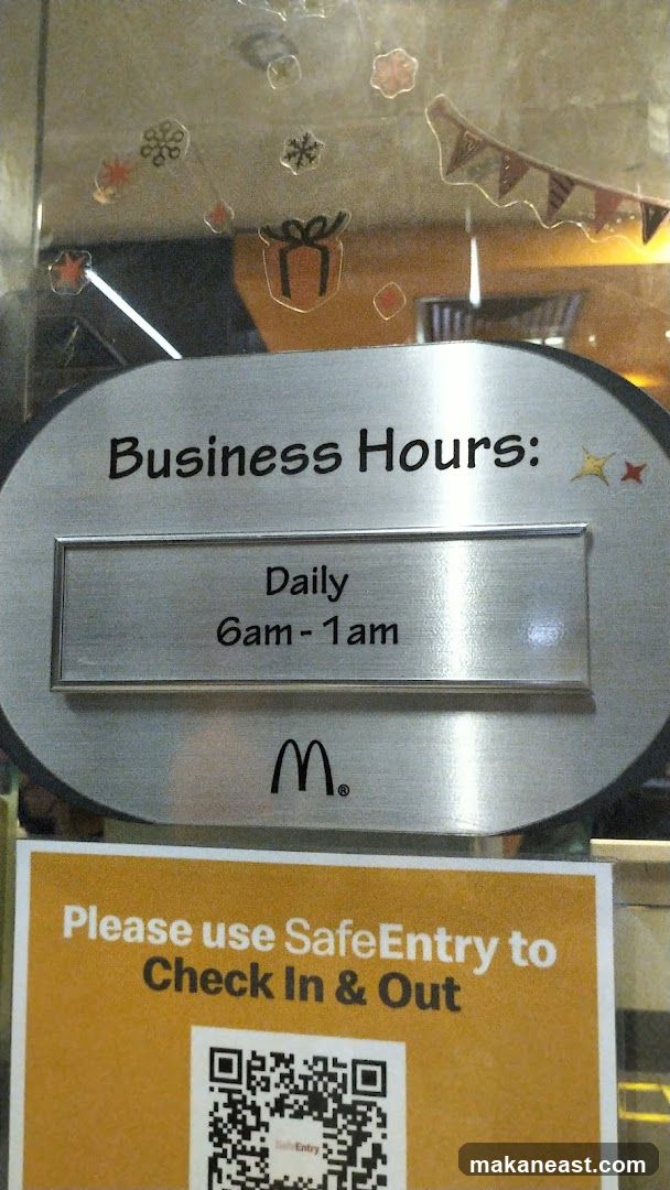 McDonald's Business Hours Sign
