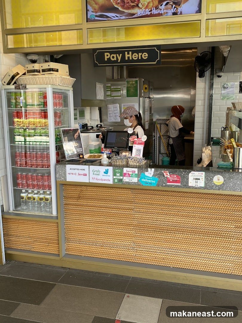 Counter with staff and payment options