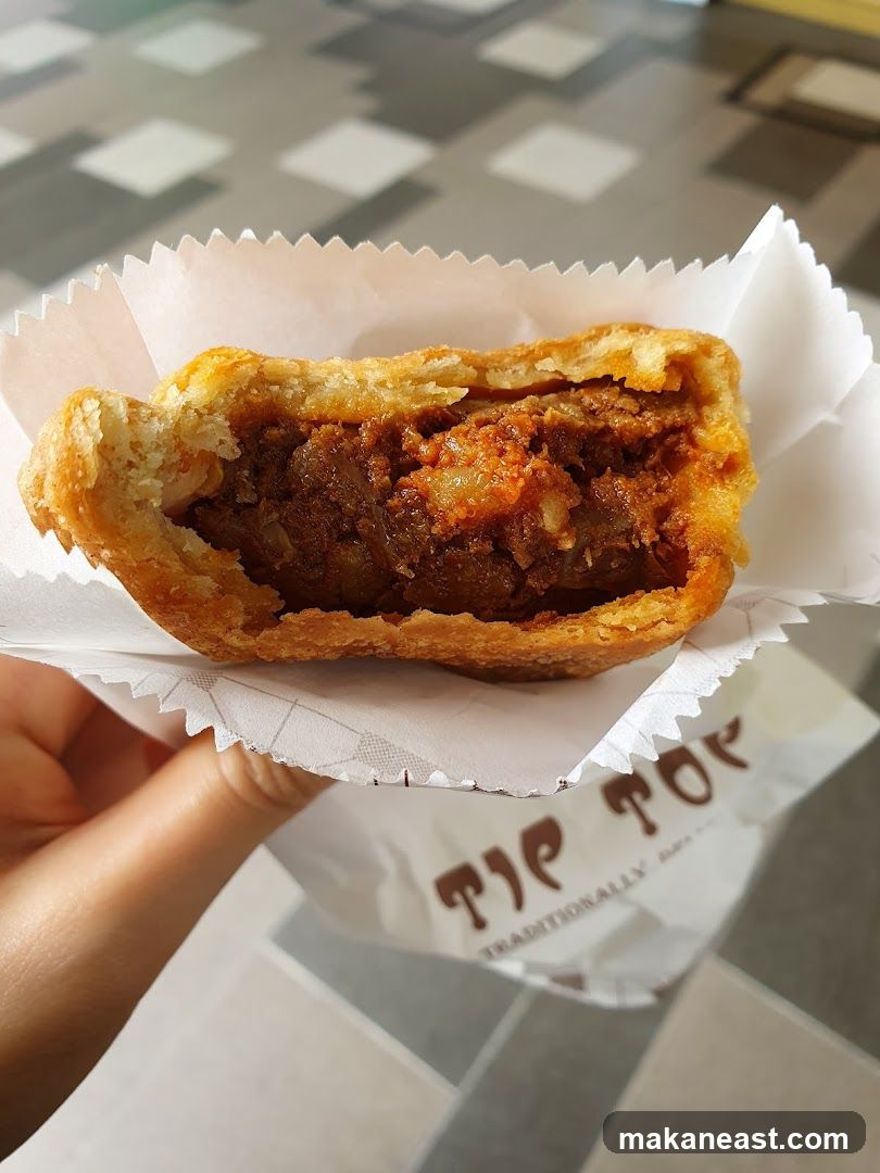 Close-up of a filled pastry