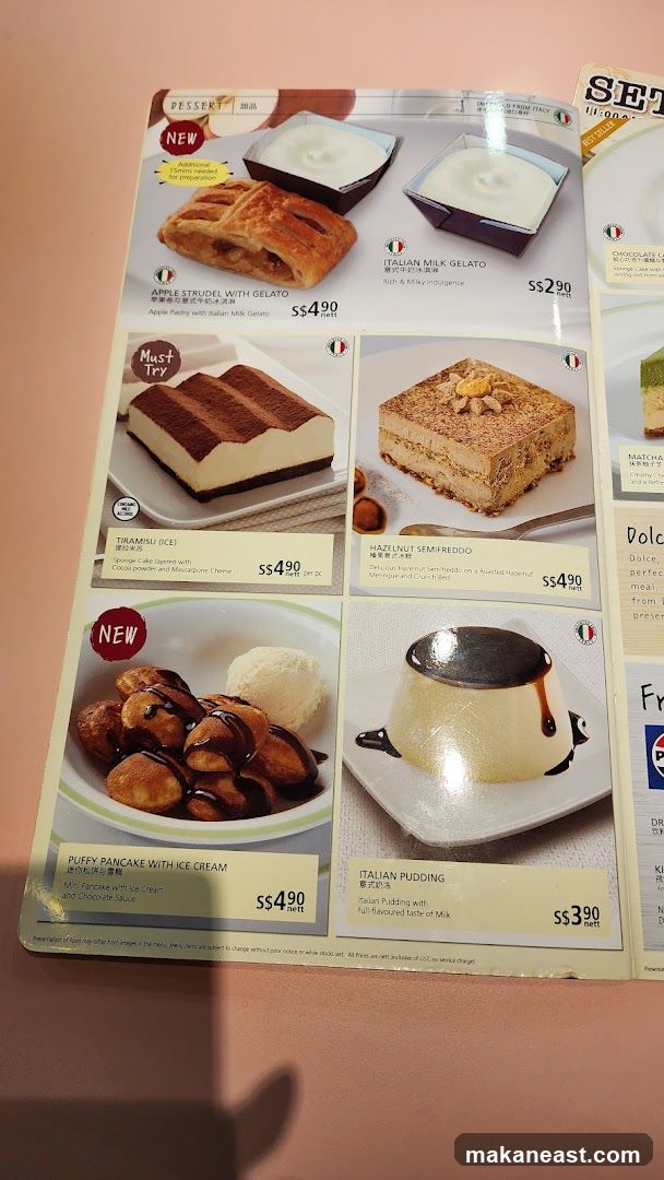 Dessert Menu